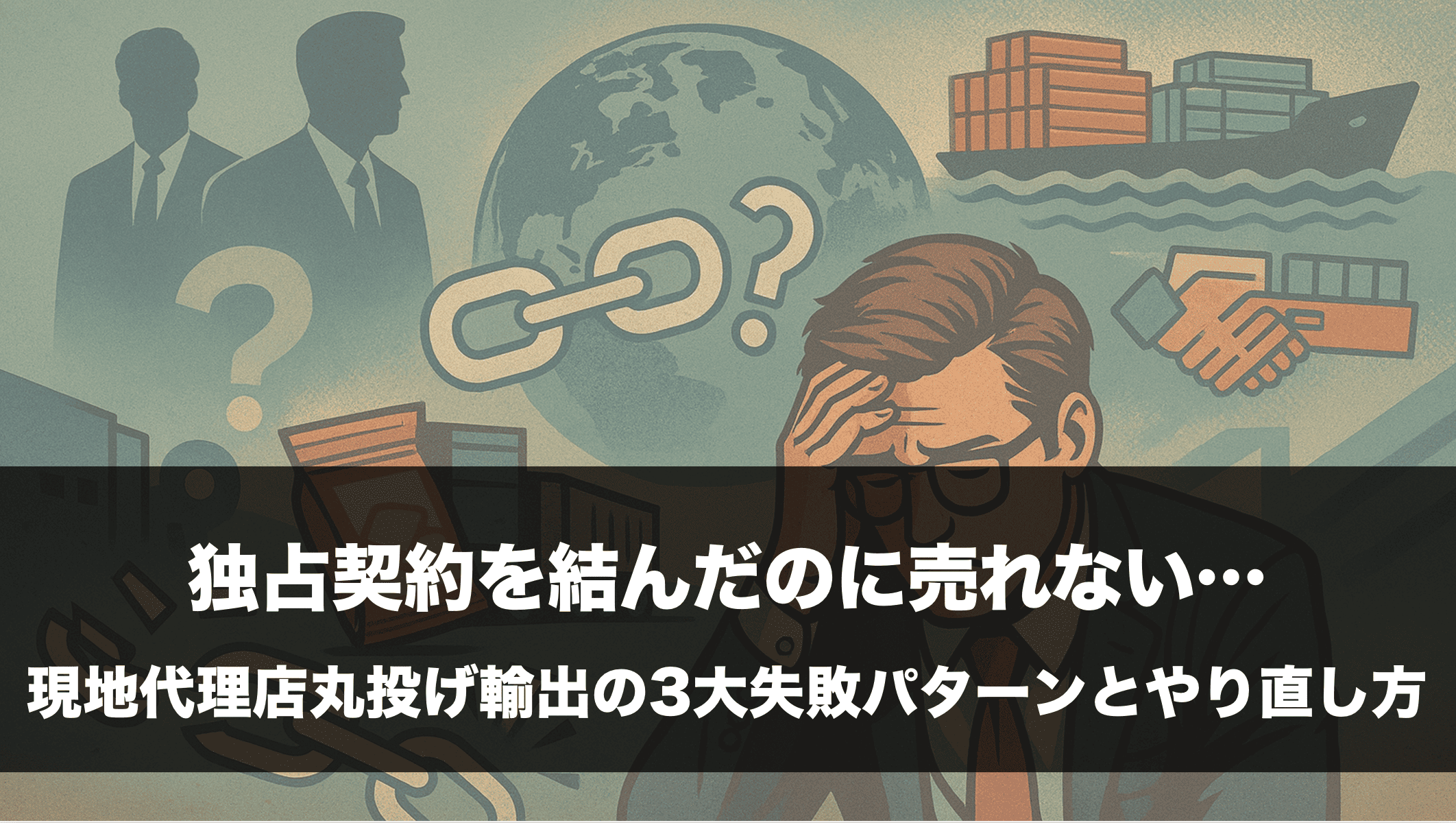 独占契約を結んだのに売れない…現地代理店丸投げ輸出の3大失敗パターンとやり直し方